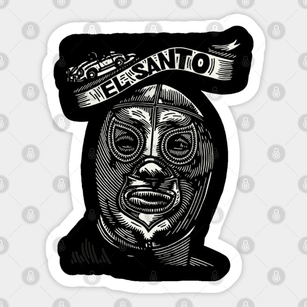 Feel-Ink Enmascarado Plata Mexican Wrestler Legend El Santo Sticker by FeelInksense